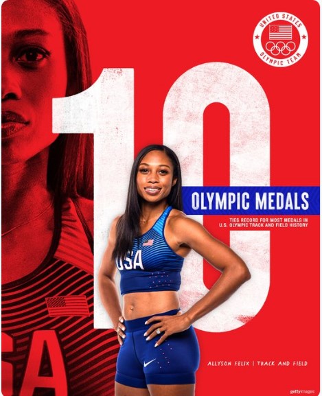 Allyson Felix becomes the most decorated woman in Olympic track history