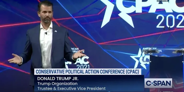 Donald Trump Jr talking at CPAC conference C-Span