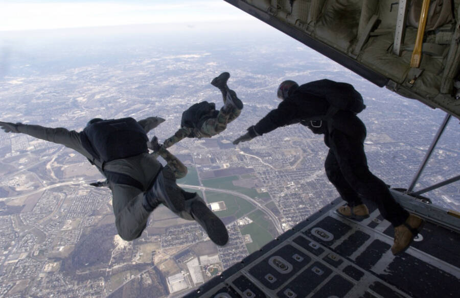 Pxhere High Altitude Low Opening (HALO) jumps require opening parachutes at low altitudes, with the timing essential to safe landings.