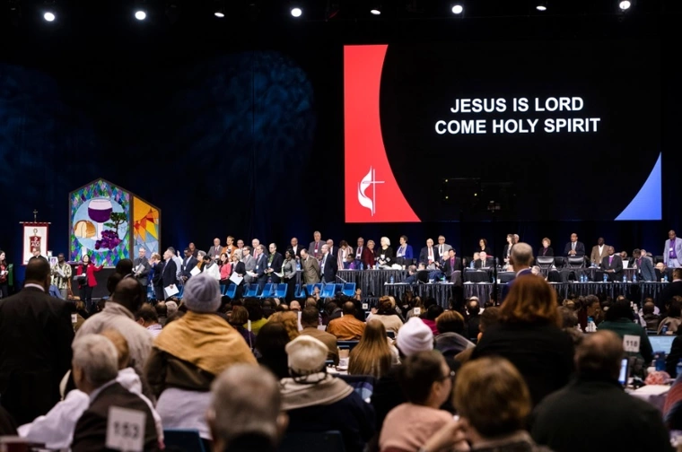 stage view of the united methodist church during a general conference